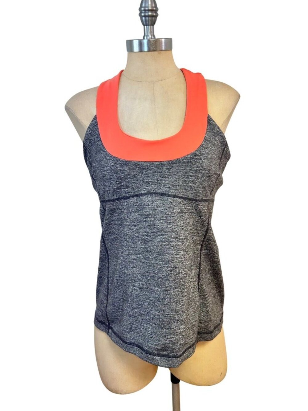 Lululemon Elevate Tank Top size 12 Gray / Coral
